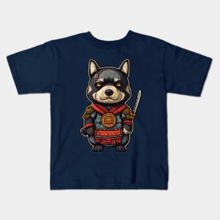 Cute Dog Samurai Knight Kids T-Shirt